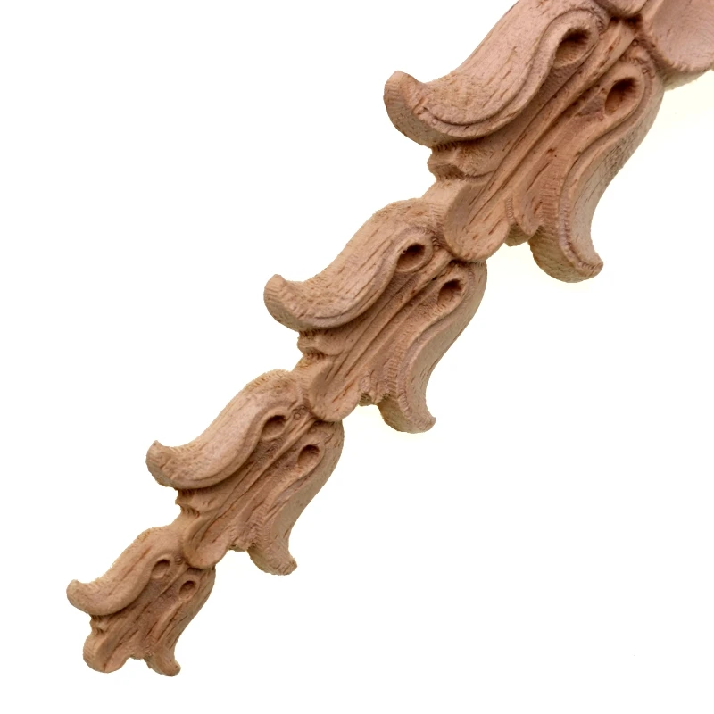 RUNBAZEF Solid Wood Applique Woodcarving European-style Carved Vertical Long Flower Tablet Home Decoration Accessories Ornaments