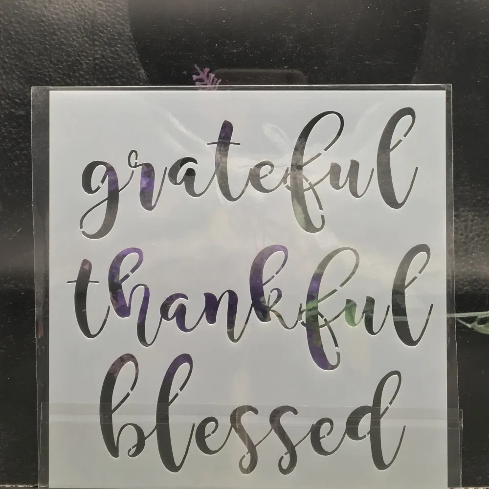

15cm Grateful Words DIY Layering Stencils Wall Painting Scrapbook Coloring Embossing Album Decorative Card Template
