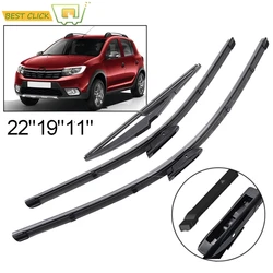 3Pcs Windshield Windscreen Wiper Blades For Dacia Renault Sandero 2015 2016 2017 2018 2019 Front Rear Window Wiper