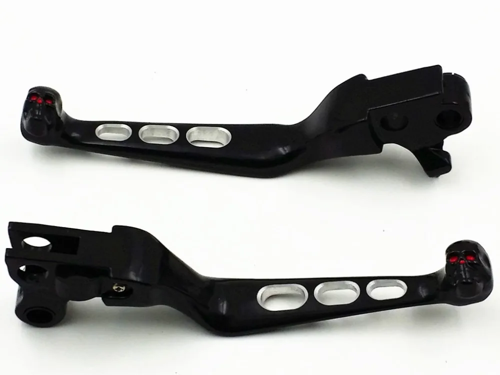 Black Skull Brake Clutch Lever for Harley Fat Boy Softail Dyna Sportster 883 XL