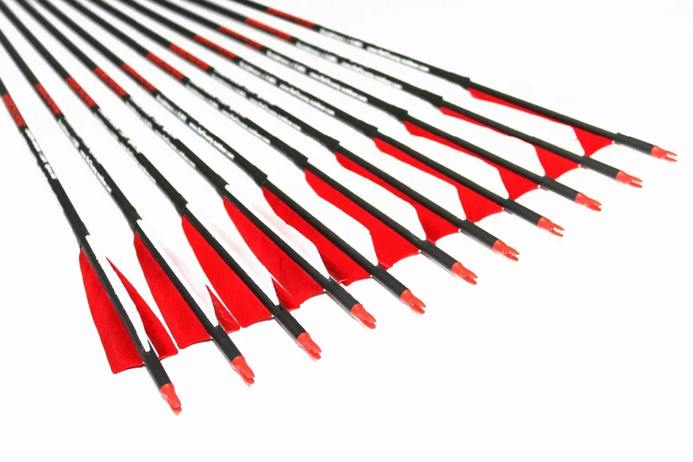 12pcs carbon arrow spine300/340/400/500 ID6.2mm 5"Turkey fletching feathers replacement 100grain arrowhead for traditional bow