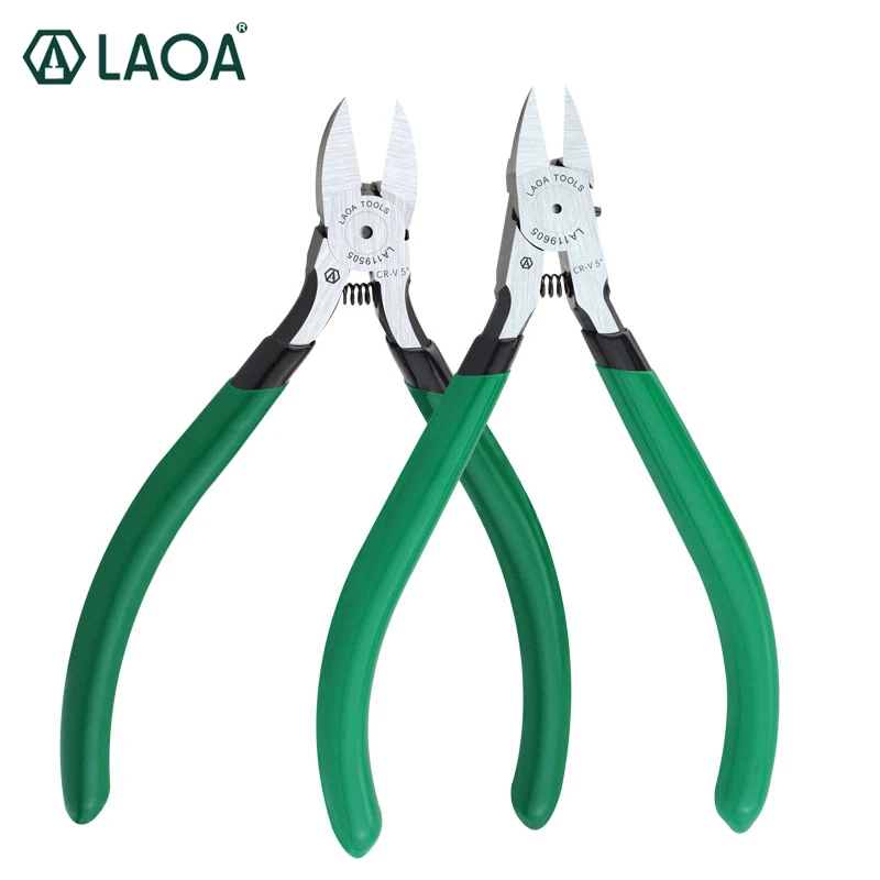 Laoa Polegada Tesoura Elétrica Cr-v Alicate Diagonal Fio de Ferro Cortadores de Fio de Cobre com Mola Labor-saved