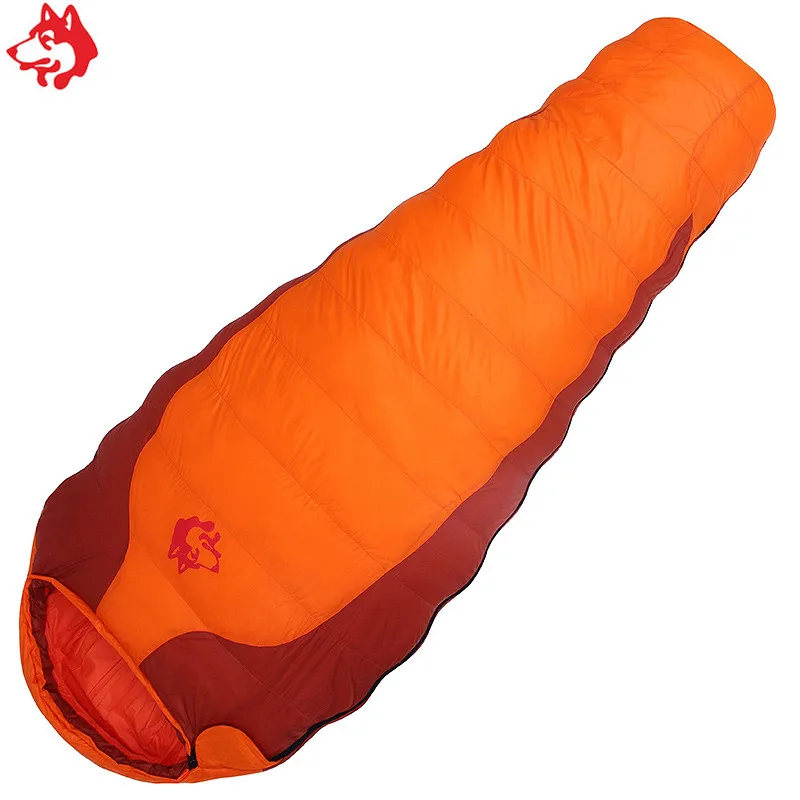 

1.7kg Green/Orange color 100% Nylon shell outdoor camping mountaineering duck down cold winter hiking sleeiping bag