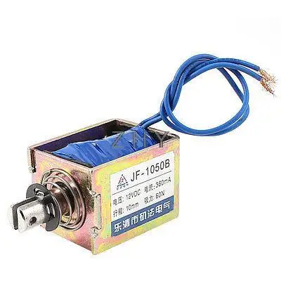 

1PC JF-1050B 37x41x51.5 DC 12V DC 24V 360mA Suction 60N Stroke 10mm Push Pull Type Open Frame Solenoid Electromagnet