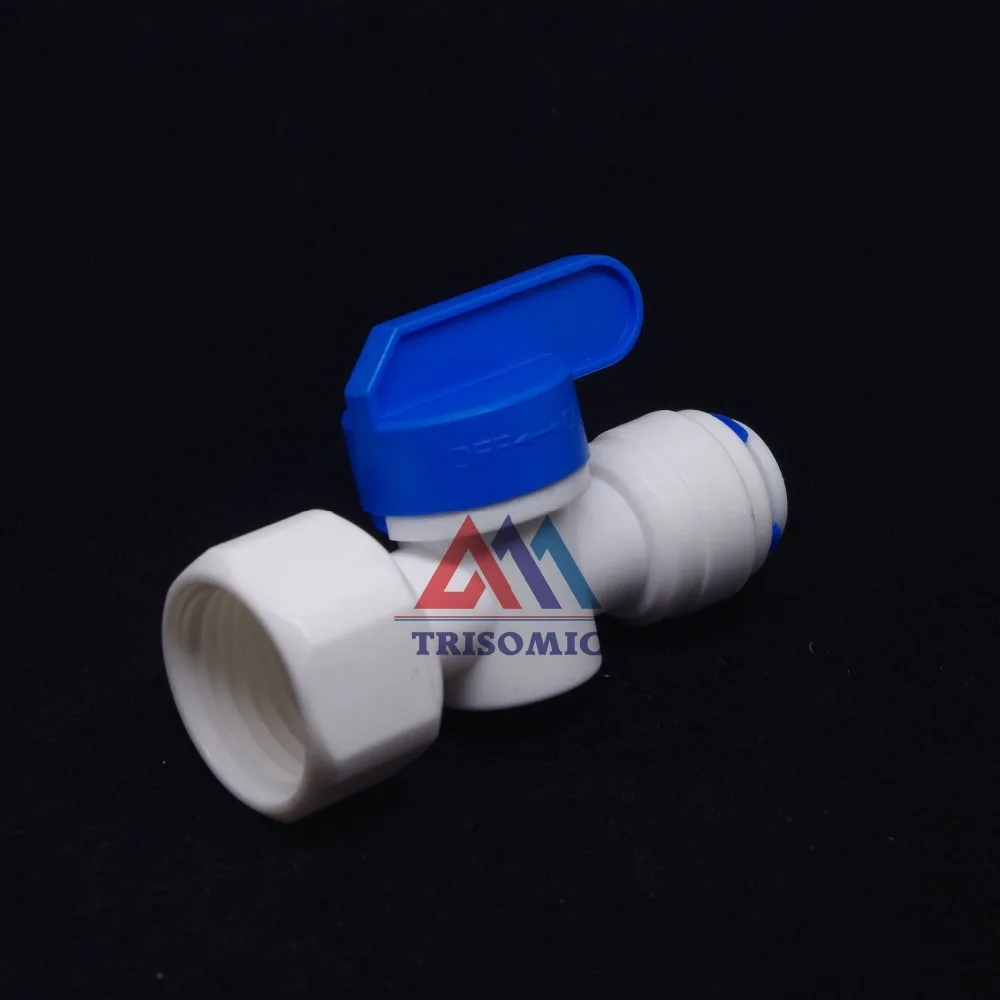 3/8" Inline Quick Fitting,1/2" female thread Ball Valve Quick Fitting Connection Aquarium RO Water Filter Reverse Osmosis System