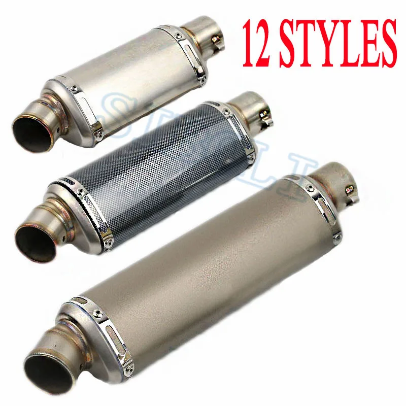 Universal Motorcycle Exhaust Pipe Muffler With DB Killer Dirt Street Bike Scooter Exhaust For Suzuki Honda Kawasaki YO009