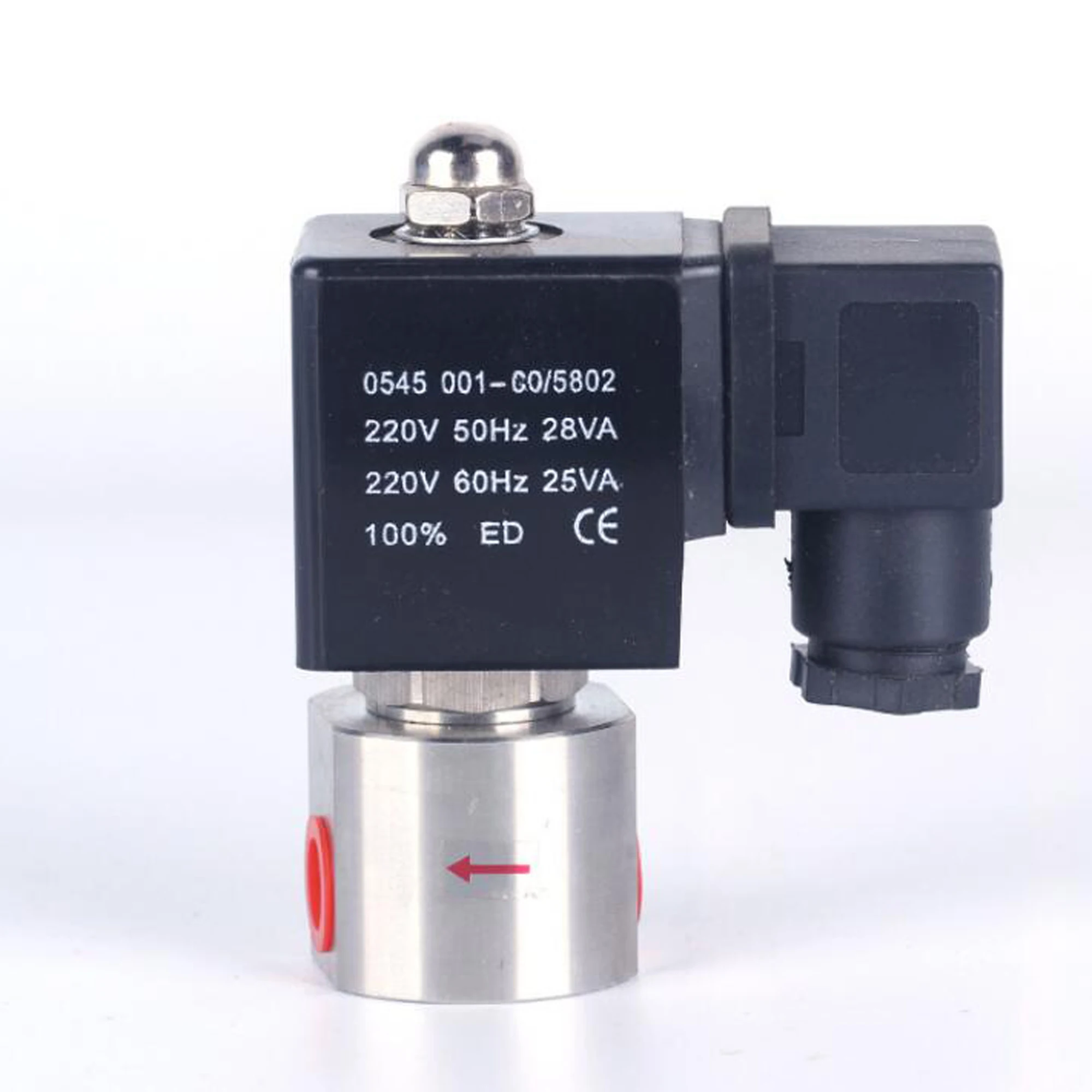 DN08 normally closed high pressure gas solenoid valve, stainless steel corrosion resistant, G1/4