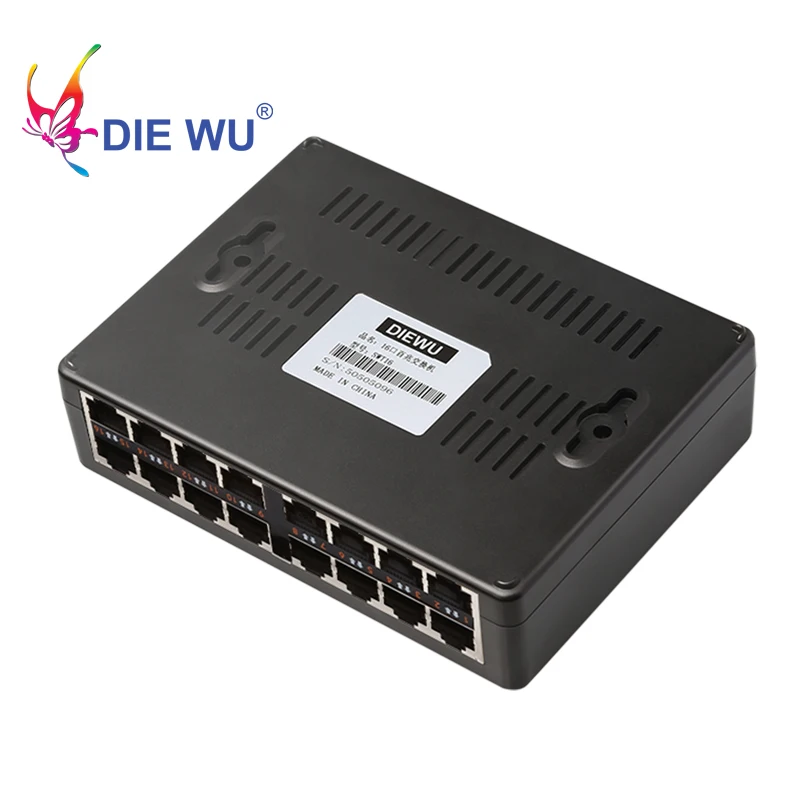 Imagem -03 - Diewu-switch Fast Ethernet Switch de Rede Rj45 Hub Switcher para pc Desktop 16 Portas 10 Mbps 100mbps