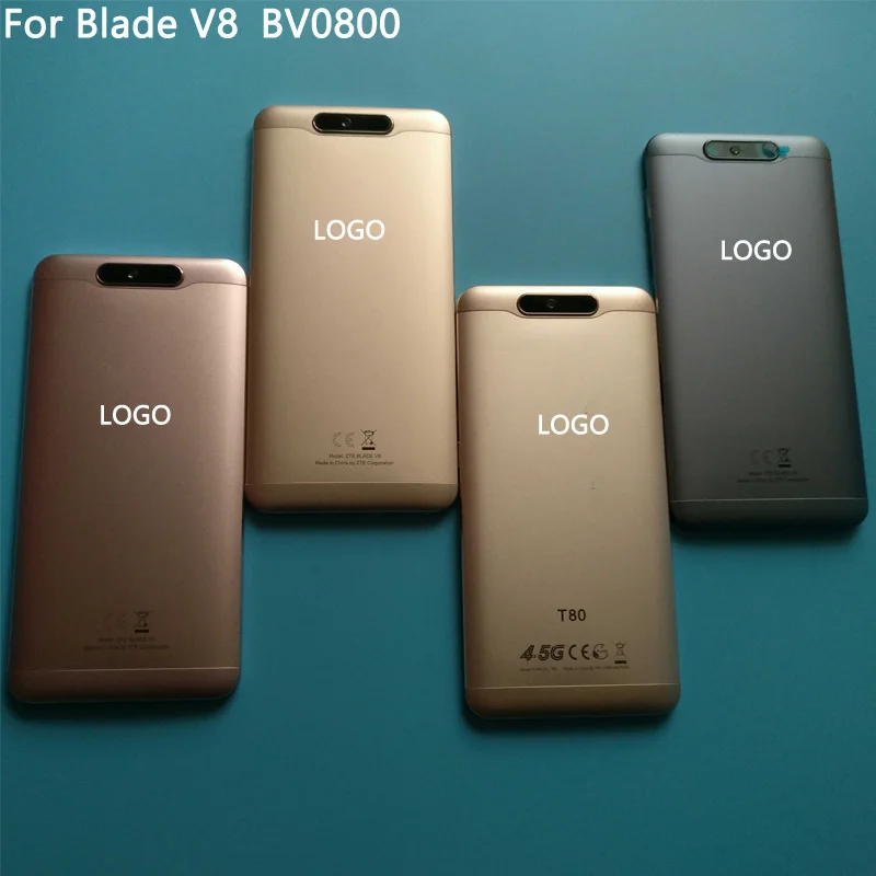 Cmaera di vetro 5.2 pollice per ZTE lama V8 BV0800 T80 Pieno Della Copertura Posteriore Della Batteria Della Copertura del Portello Della Custodia con il lato pulsante con T80 logo