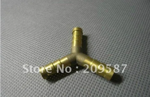 2pcs 3 ways 12mm BSP Y House Barbed Connection Pipe Brass Coupler Adapter