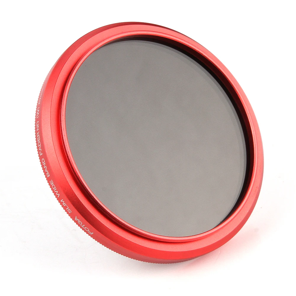 FOTGA Ultra cienki 52mm Fader regulowany zmienny filtr obiektywu ND ND2 ND8 ND400 czerwony