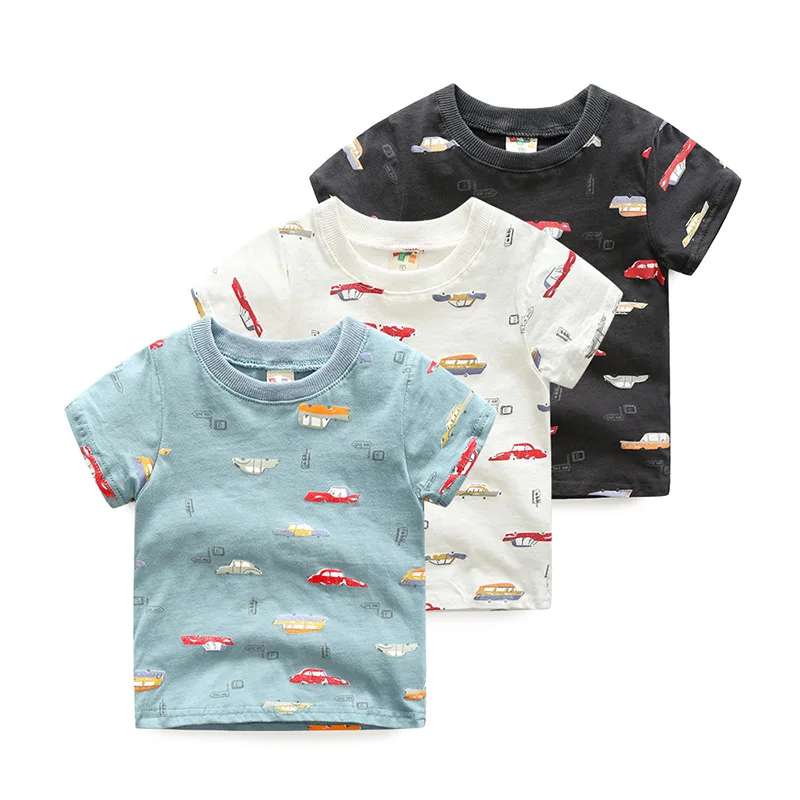 2022 Summer style boy t shirt Superior quality Short sleeve Print car Casual fashion kids clothes baby Toddler children clothing