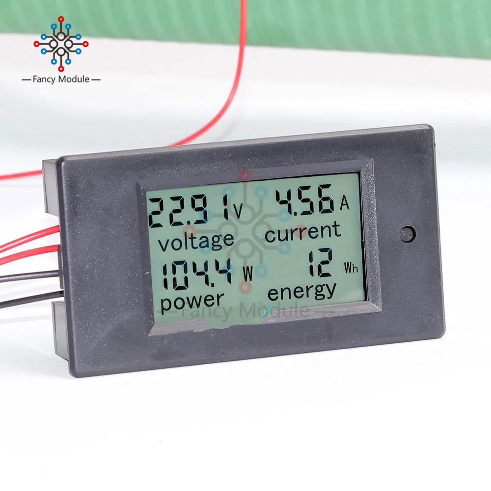 DC6.5-100V 0-20A 4 in1 misuratore di energia di corrente di tensione digitale LCD grande schermo Volt Ampere Watt voltmetro digitale DC amperometro