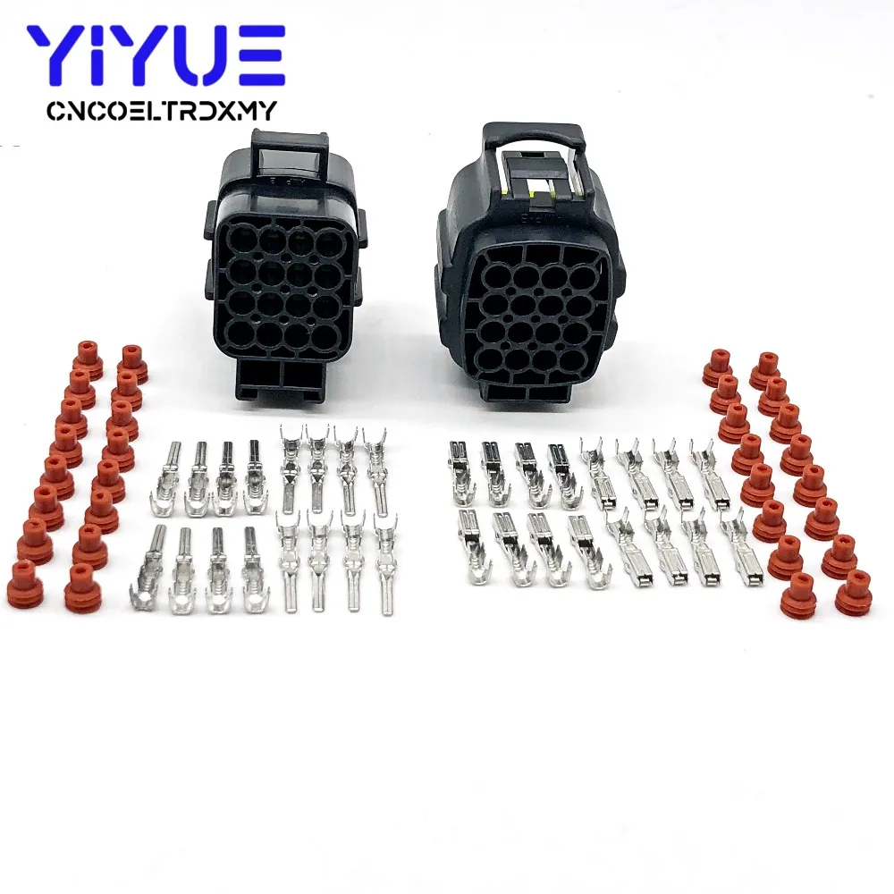 ชุดอุปกรณ์เชื่อมต่ออัตโนมัติสำหรับ Denso/Amp 16 WAY/Pin สำหรับ Denso 368047-1/368049-1 368050-1ตัวเชื่อมต่อรถยนต์ตัวเมียและตัวผู้