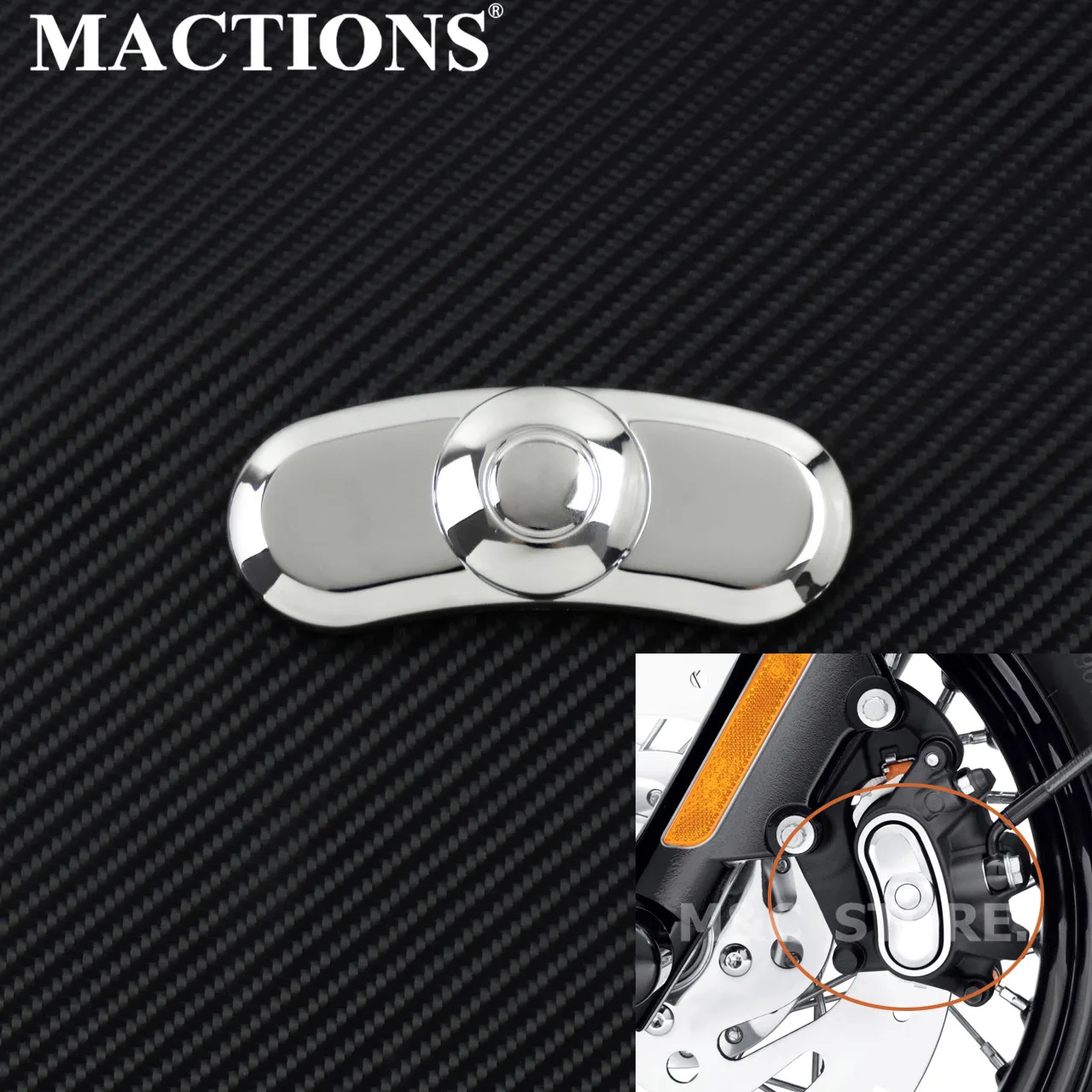 

MACTIONS Chrome ABS Plastic Front Rear Brake Caliper Sticker For Harley Sportster 883 1200 XL SuperLow Custom 48 72 2014-2023