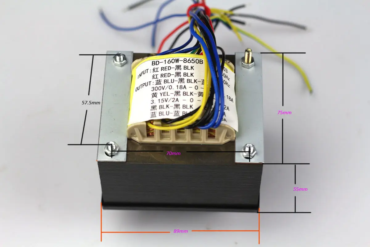 ZEROZONE 160VA Power transformer for tube power amp 300V*2 + 3.15V*2+6.3V + 5V L5-25