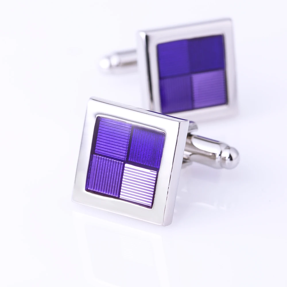 

KFLK Jewelry shirt cufflinks married for mens Brand cuff buttons Purple cuff link High Quality gemelos abotoaduras guests