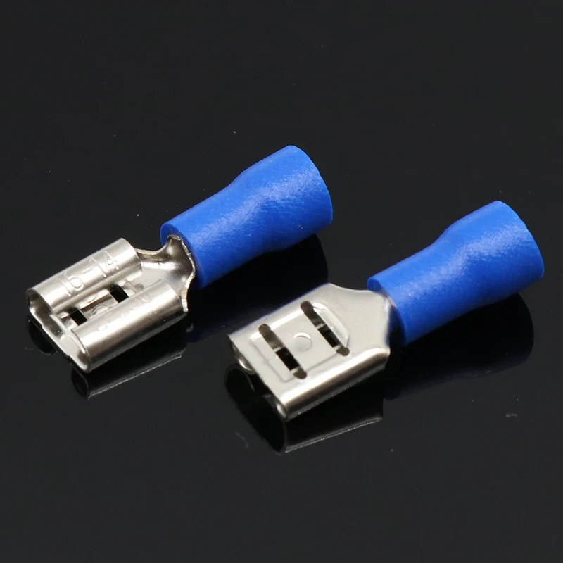 FDD2-250 Female Insulated Electrical Crimp Terminal for 1.5-2.5mm2 Connectors Cable Wire Connector 100PCS/Pack FDD2.5-250 FDD