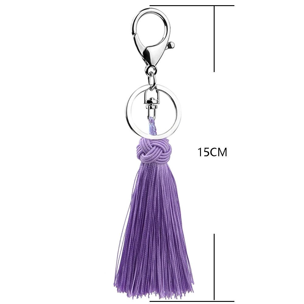 LFPU Handmade Tassel Keychain Women Alloy Pendant Car Key Chain Ring Holder Jewelry For Women Girl Fashion Gift