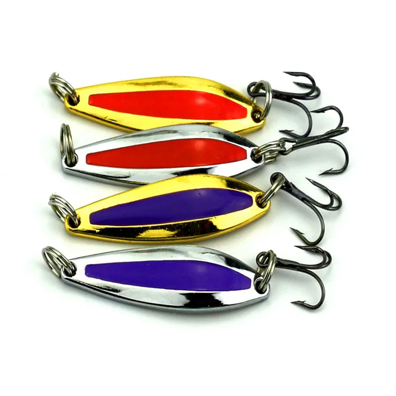 12PC/SET 3 type fishing lure spoon fishing tackle 5g 7g 10g Hard Lure spinner bait fish supplies metal lure free shipping