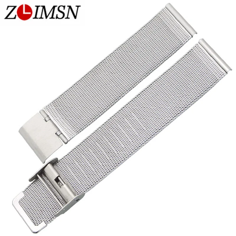 ZLIMSN New products Milanese Watch Band Strap 10 12 14 16 18 20 22mm Replacement Bracelets Stainless Steel Watchband Gold Black