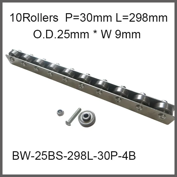 

10pcs wheels 30mm Pitch * 298mm Long Skate Wheel Conveyor Wheel 25mm O.D.* 9mm Width Gravity Conveyor roller Capacity 30Kgf