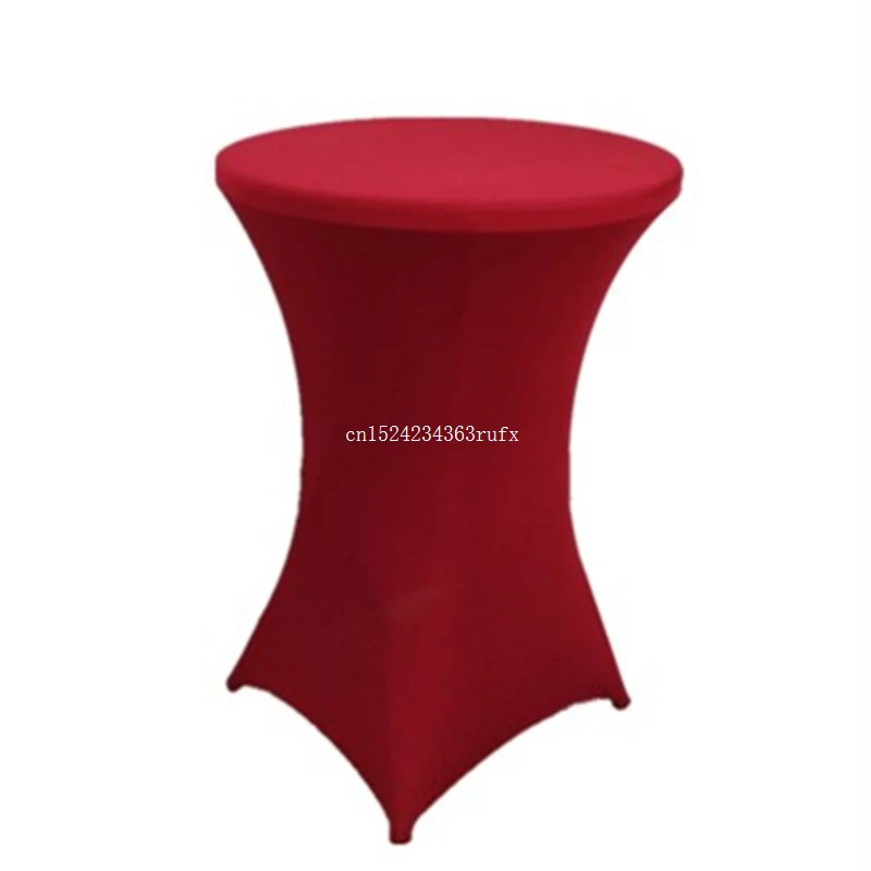 10pcs Bar Table Cover Lycra Spandex Cocktail Table Cloth Elastic Bistro Table Linens Stretch For Hotel Party Wedding Decoration