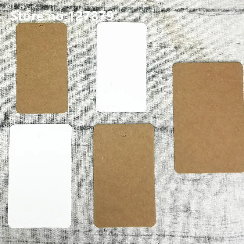 50PCS Multiple Sizes Kraft Paper Labels DIY Crafts Blank Packaging Hang Tag Gift Wedding/Birthday Party Candy Boxes Price Tags