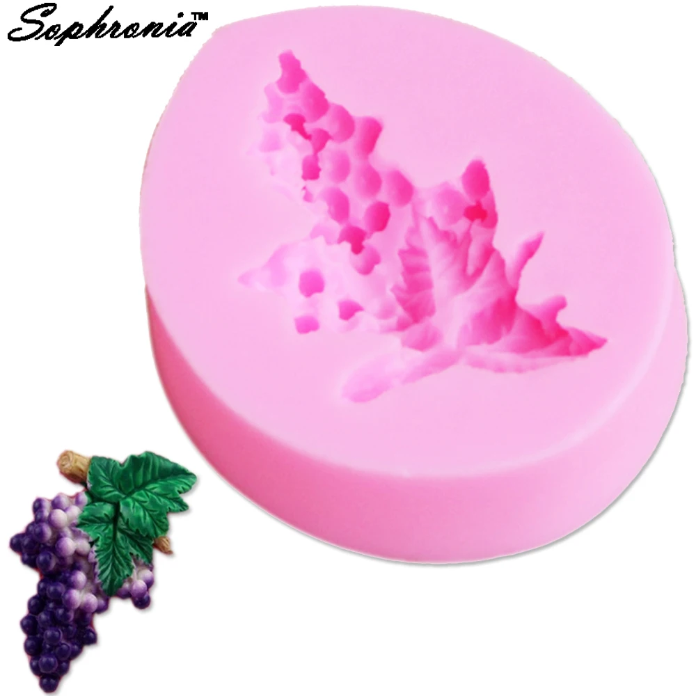 1pcs Grapes Baking Mold Silicone Fondant Moulds Resin Form Home Decoration Cupcake Fondant Gumpaste Candy Bar Moulds F1136