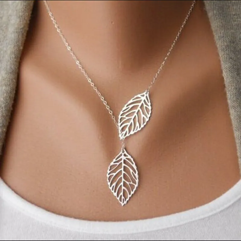 NK609+ Hot Selling New Punk Minimalist Infinity Luck 8 Cross Leaf Pendants Necklaces For Women Jewelry Clavicle Chain Collier