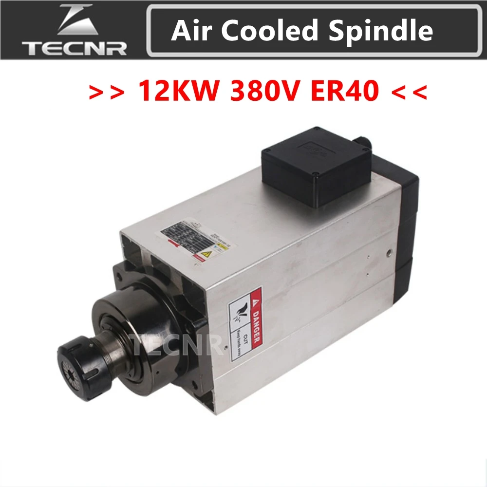 TECNR 12kw 380v air cooled spindle motor ER40 for feeder cnc cutter machine