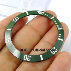 38mm Olive Green Men Watch Ceramic Bezel Insert Fit 40mm SUB Case