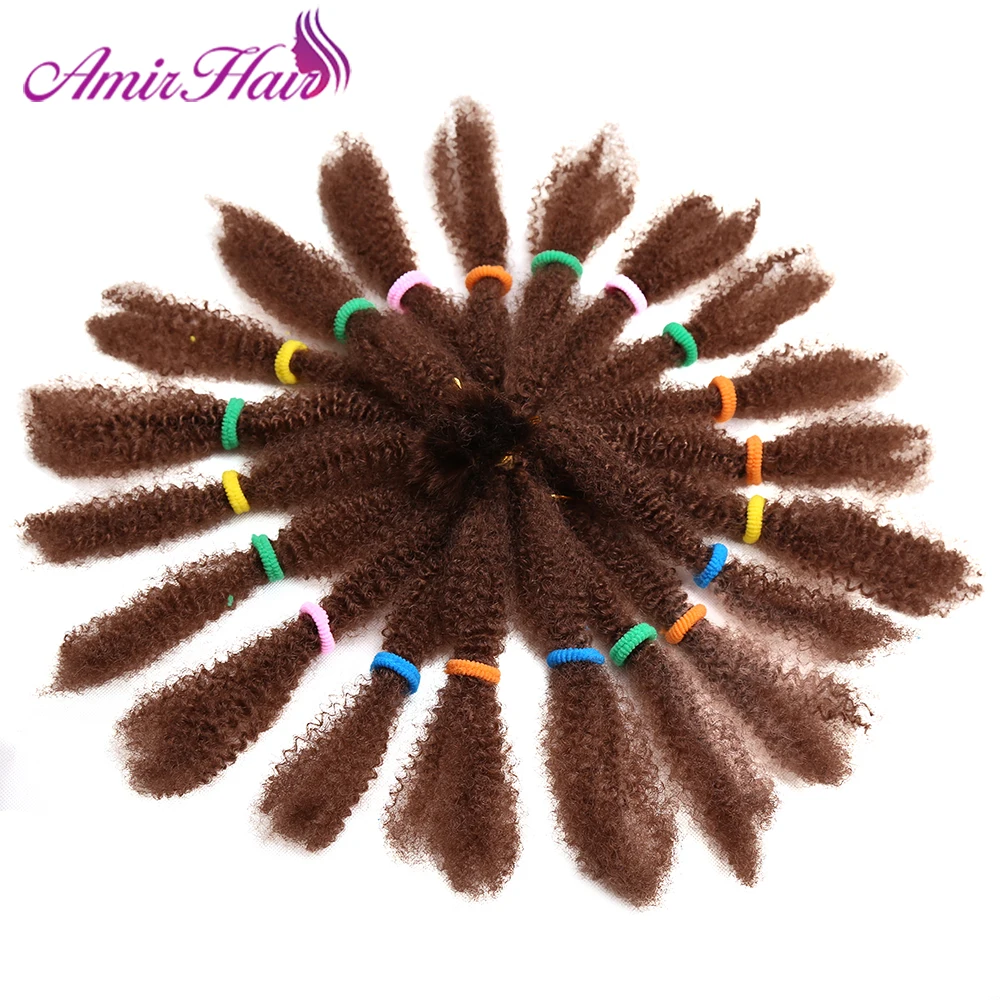 Amir Tranças Sintéticas Marley para Mulheres, Cabelo Afro Kinky, Trança de Crochet, Extensões de Cabelo Falso, 14 pol, Bulk