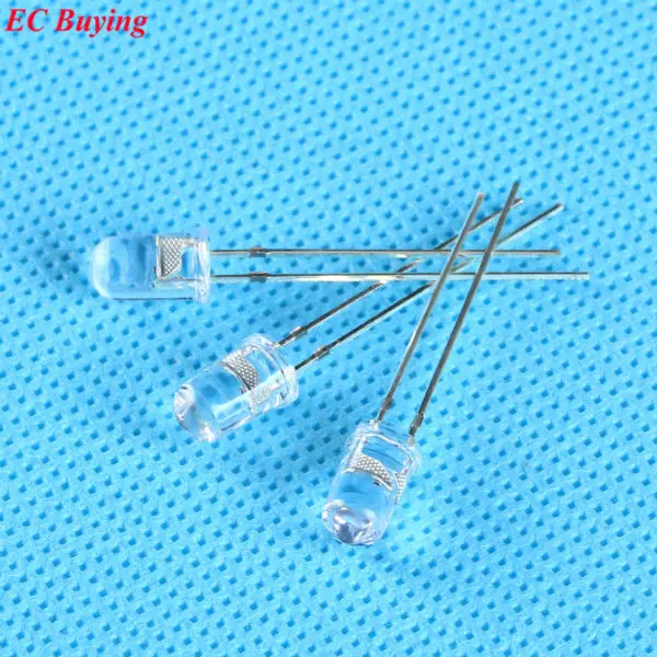 100 pcs 5mm LED Bi-Color Clear Red/Green Non-Polar Round Light Emitting Diode Dual Foggy Two Plug-in  DIY Kit