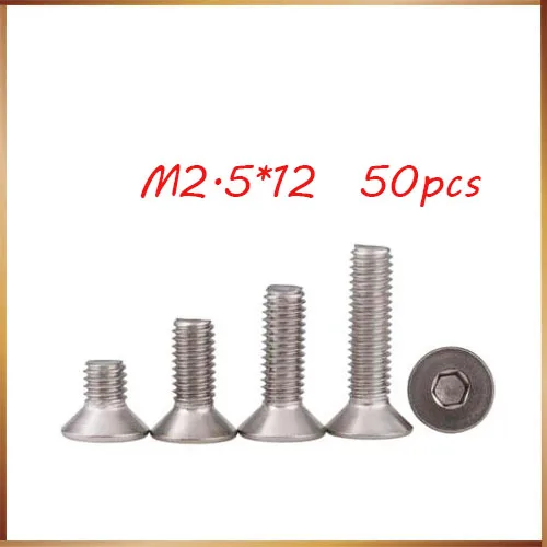 

Free shipping M2.5*12 520PCS DIN 304 stainless steel countersunk head flat head hex socket cap screwsstainless bolts,nails