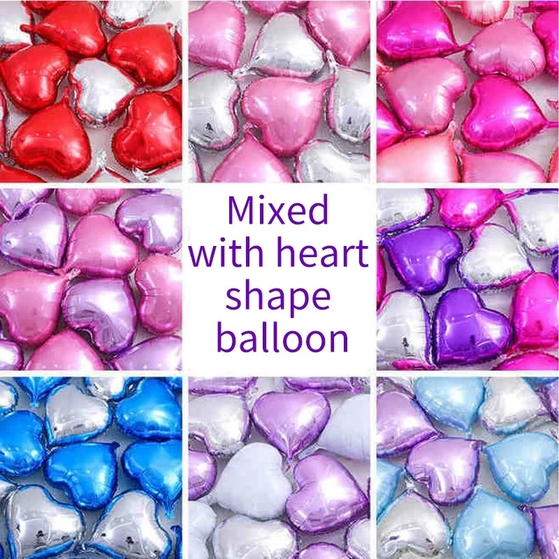 

10pcs 18 Inch Mixed With Heart Shape Balloon Helium Foil Balloons For Wedding Decor Baby Shower Birthday Party Decorations Kids