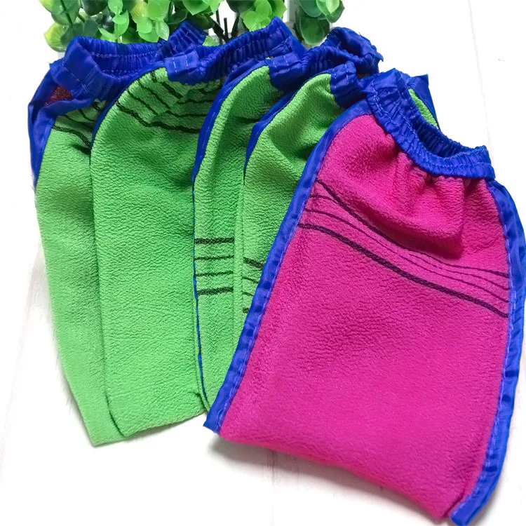 Hot sale Korean double-sided bath towel exfoliating bath glove body cleaning bathroom accessories free shipping W7356