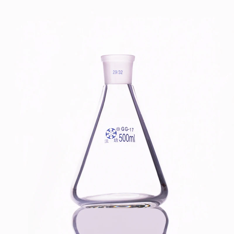 

Conical flask with standard ground-in mouth,Capacity 500ml,joint 29/32,Erlenmeyer flask without tick mark