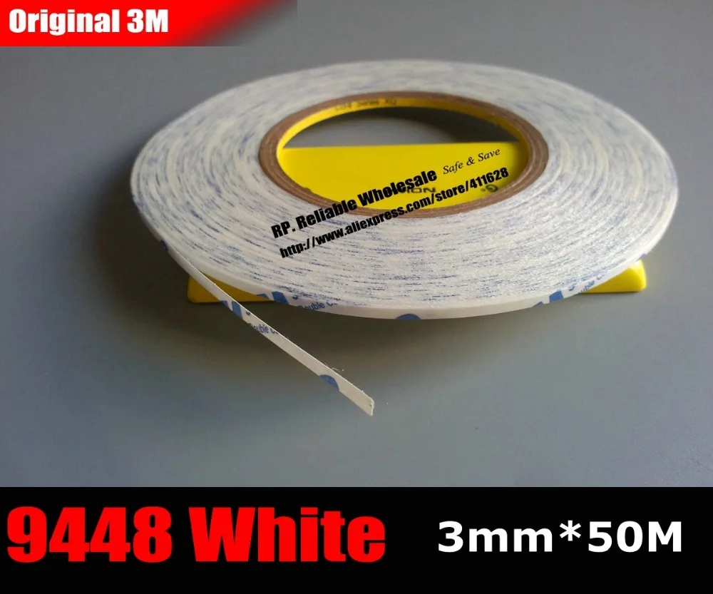 (3mm * 50M) White Double Sided Adhesive Tape for Mobilephone Tablet LCD /Touch Pannel /Dispaly /Screen Cable /Case Cable Repair