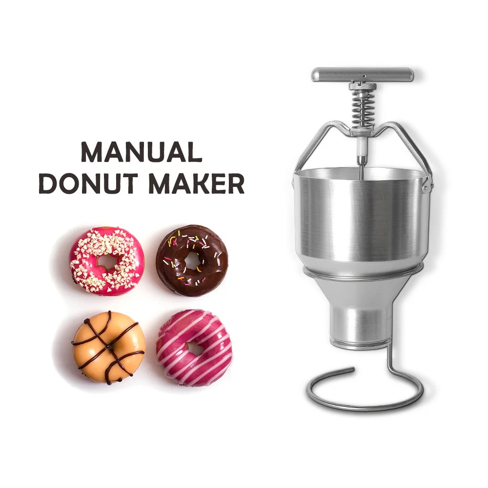 Manual Donut Maker Stainless Steel 2.5L Cake Doughnut Batter Dispenser Donut Tool Adjustable Thickness Baking Dessert Tools