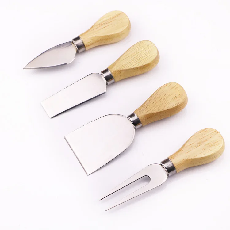 by dhl 50set 4pcs/set Oak bamboo wood Handle Cheese slicer Kit Kitchen Cooking Tools cutter lin4268