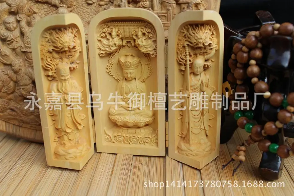 Three and three car Home Furnishing lettering Ksitigarbha statue ornaments Talisman