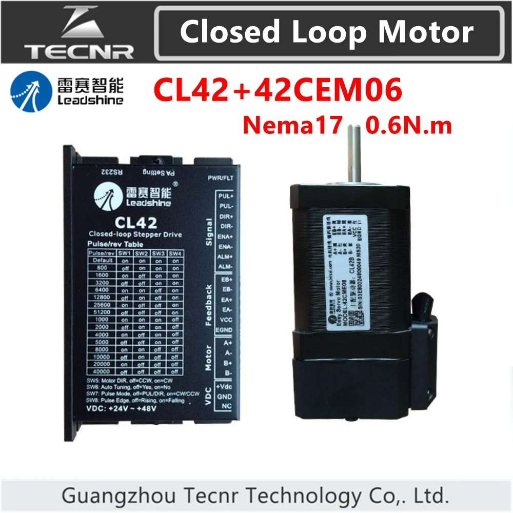 

Orginal Leadshine nema17 0.6NM Closed loop Hybrid servo driver kit CL42 and 42CME06 stepping motor drive 42mm