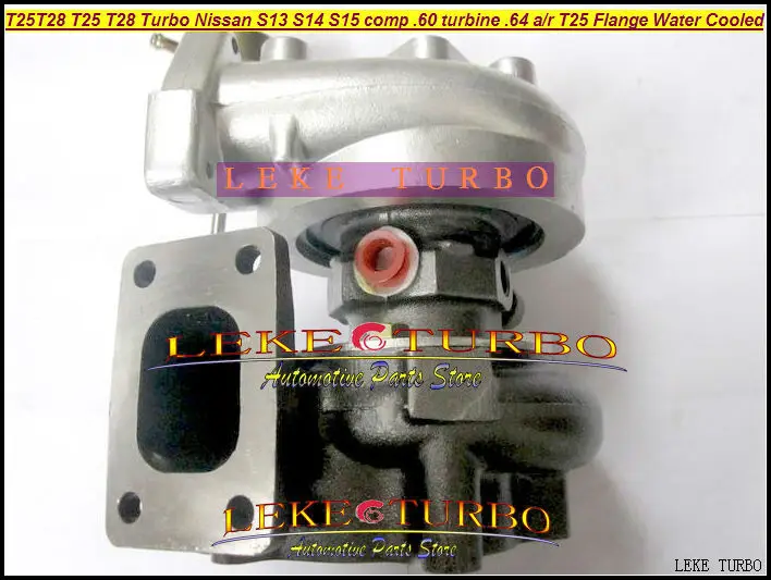

Wholesale T25 T28 T25T28 T25/28 Turbo TurboCharger For Nissan Engine S13 S14 S15 comp .60 Turbine .64 AR T25 Flange Water Cooled