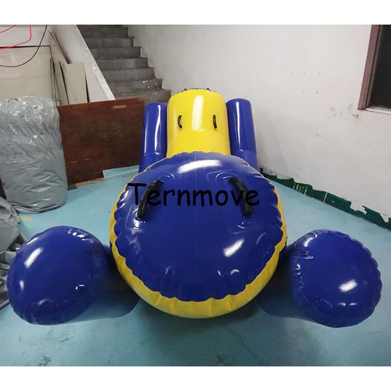 Opblaasbaar waterspeelgoed met luchtpomp Waterspel voor watersport pvc lucht water totter enkele lijn dubbele lijnen wip rocker