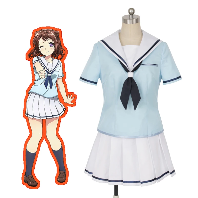 BanG Dream! Poppin'Party Toyama Kasumi Hanazono Tae Ushigome Rimi Yamabuki Saaya Ichigaya Arisa School Uniform Cosplay Costume