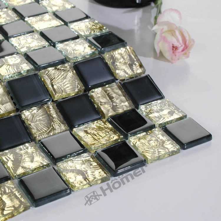 express shipping free!! golden and black glass mosaic tiles,kitchen backsplash tiles golden crystal mosaic