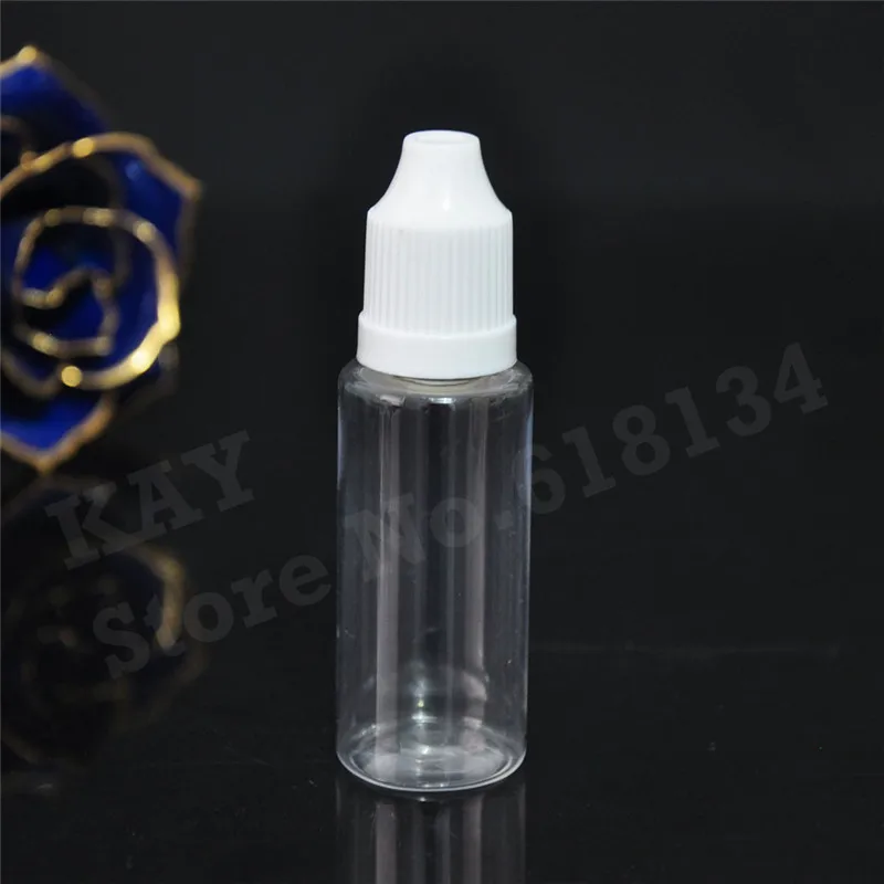 

Free shipping 6000pcs 20ml clear PET bottle childproof cap type dropper bottle, 20ml PET bottle for liquids