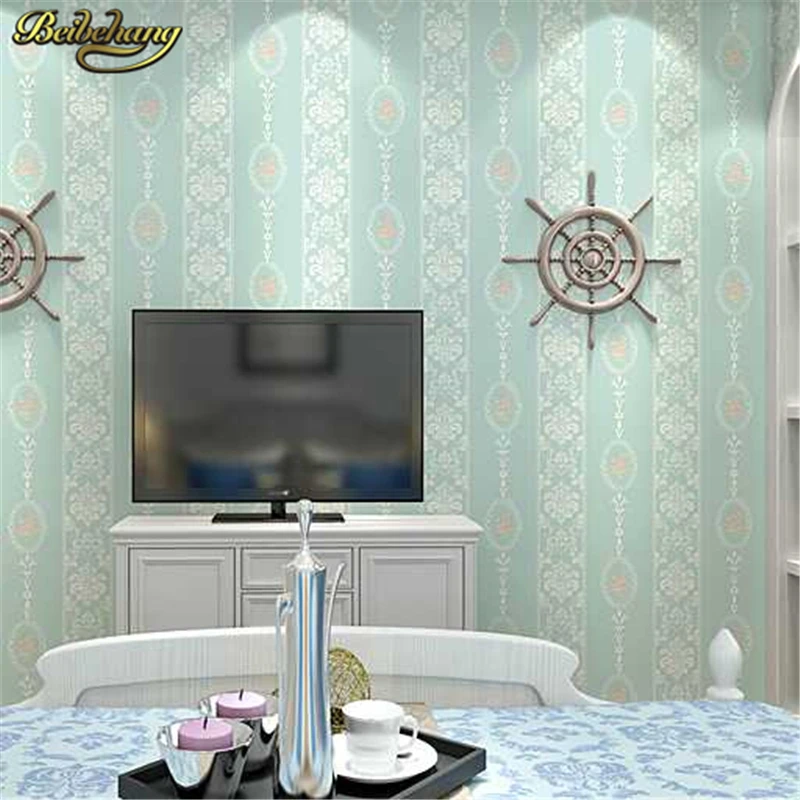 beibehang papel de parede 3D European Striped pastoral relief Living room wallpaper for walls 3D wall papers home decor bedroom