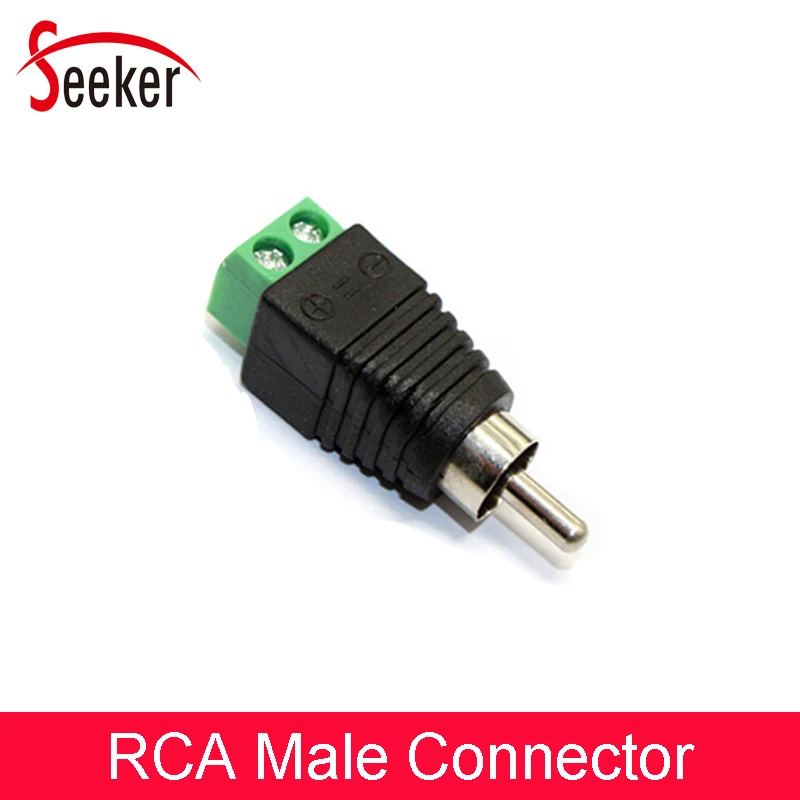 100pcs /lot CCTV RCA Adapters Male Connector to AV Terminals RCA Male Plug AV Balun for CCTV Security System